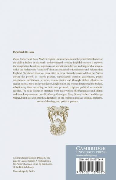 Psalm Culture and Early Modern English Literature