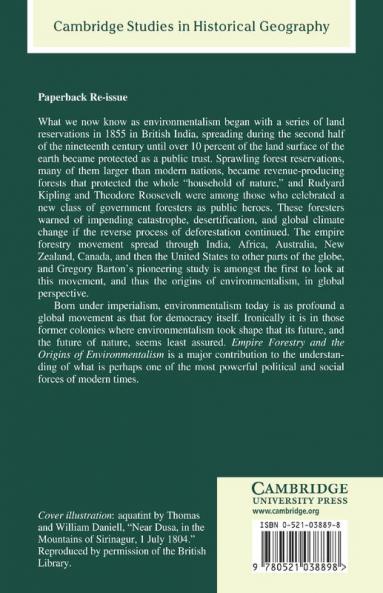 Empire Forestry and the Origins of Environmentalism