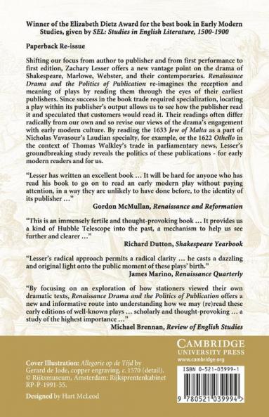 Renaissance Drama and the Politics of Publication