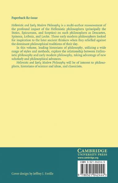 Hellenistic and Early Modern Philosophy
