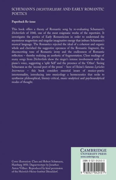 Schumann's Dichterliebe and Early Romantic Poetics