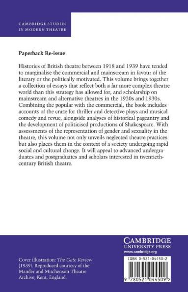 British Theatre Between the Wars 1918 1939