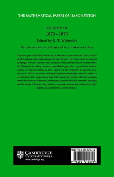 The Mathematical Papers of Isaac Newton