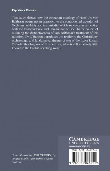 The Immutability of God in the Theology of Hans Urs Von Balthasar
