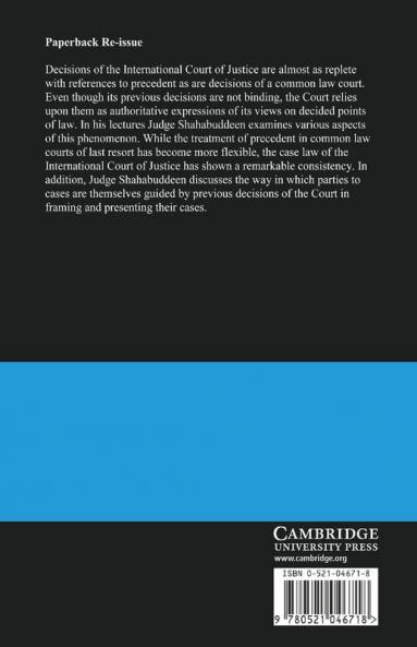 Precedent in the World Court