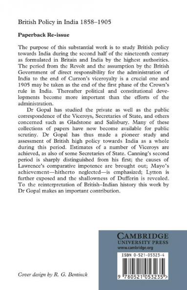British Policy in India 1858-1905