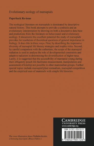 Evolutionary Ecology of Marsupials