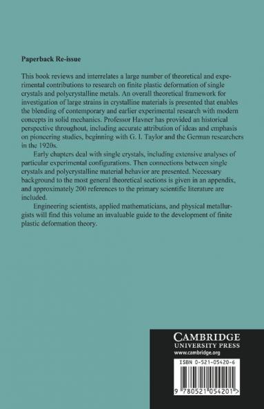 Finite Plastic Deformation of Crystalline Solids