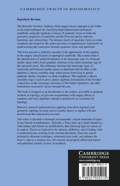 Algebraic L-Theory and Topological Manifolds