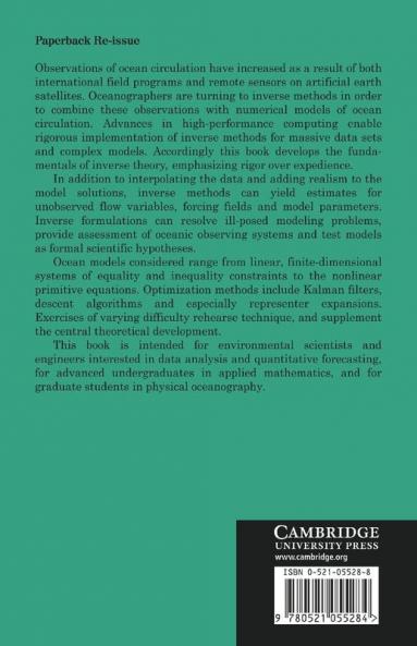 Inverse Methods in Physical Oceanography