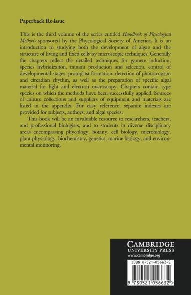 Handbook of Phycological Methods