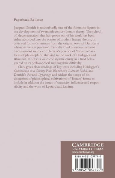 Derrida Heidegger Blanchot
