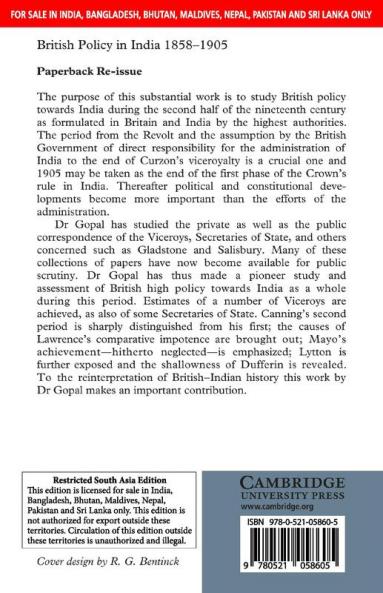 BRITISH POLICY IN INDIA 1858-1905 (SOUTH ASIA EDITION)
