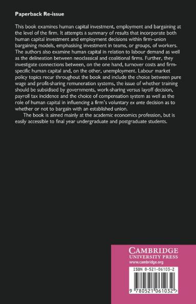 Human Capital Employment and Bargaining