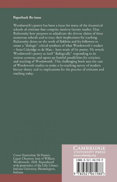 Wordsworth Dialogics and the Practice of Criticism
