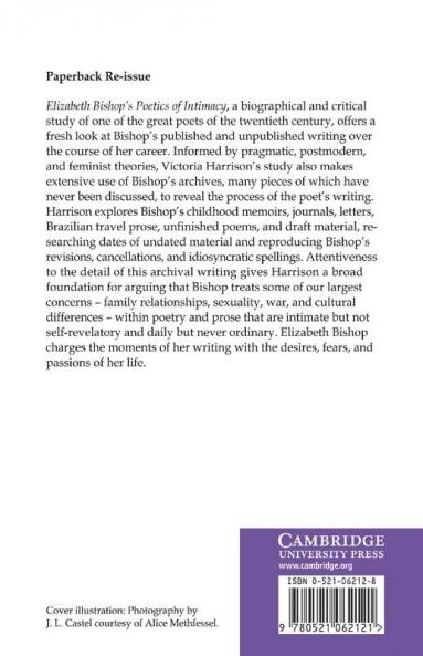 Elizabeth Bishop's Poetics of Intimacy