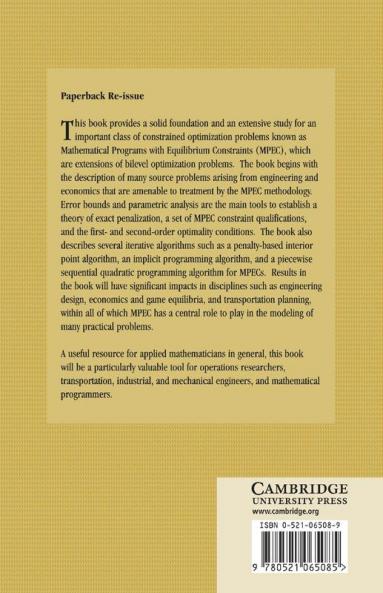 Mathematical Programs with Equilibrium Constraints