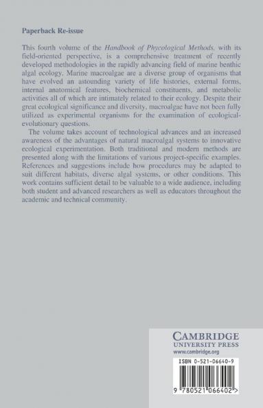 Handbook of Phycological Methods