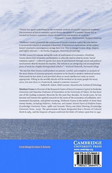 Economic Analysis of Social Common Capital