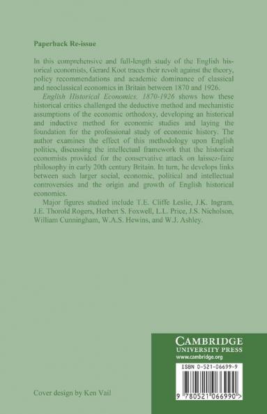 English Historical Economics 1870 1926