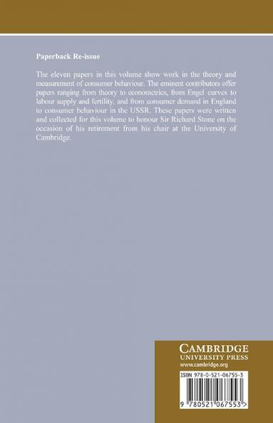 Essays in the Theory and Measurement of Consumer Behaviour