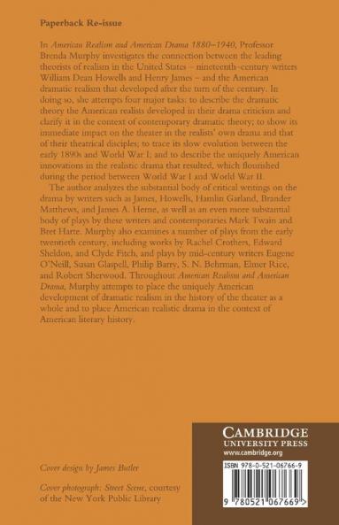 American Realism and American Drama 1880 1940