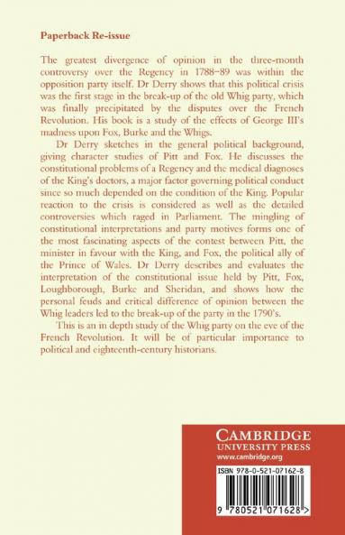 The Regency Crisis and the Whigs 1788-9