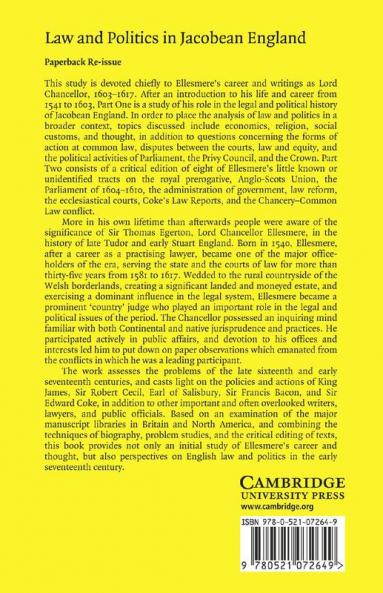 Law and Politics in Jacobean England