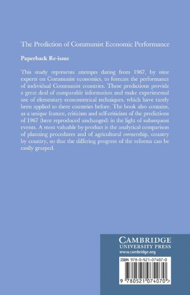 The Prediction of Communist Economic Performance