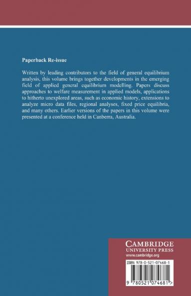 New Developments in Applied General Equilibrium Analysis