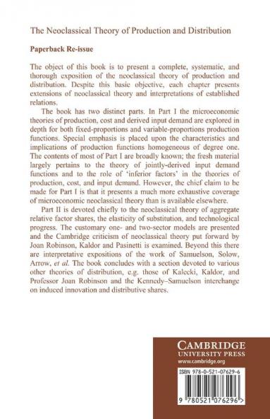 The Neoclassical Theory of Production and Distribution