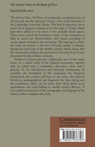 The Gaelic Notes in the Book of Deer