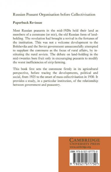 Russian Peasant Organisation Before Collectivisation
