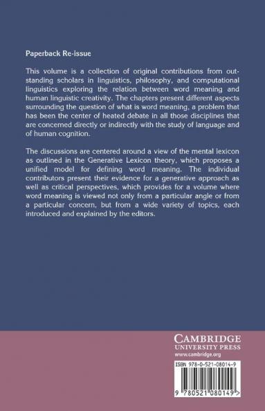 The Language of Word Meaning