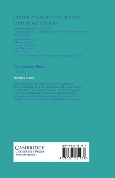 Commutative Algebra