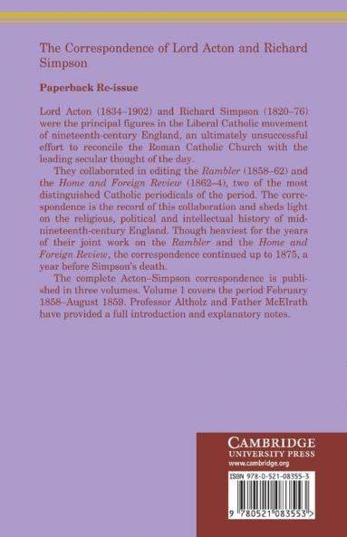 The Correspondence of Lord Acton and Richard Simpson