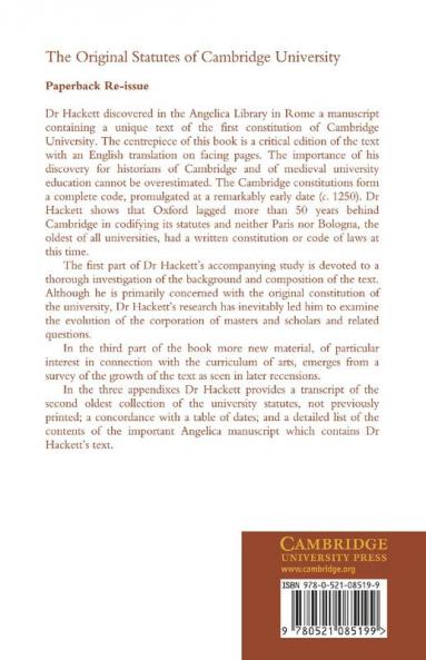 The Orignal Statutes of Cambridge University