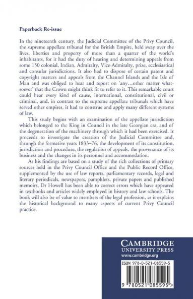 The Judicial Committee of the Privy Council 1833 1876