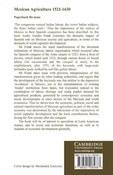 Mexican Agriculture 1521 1630