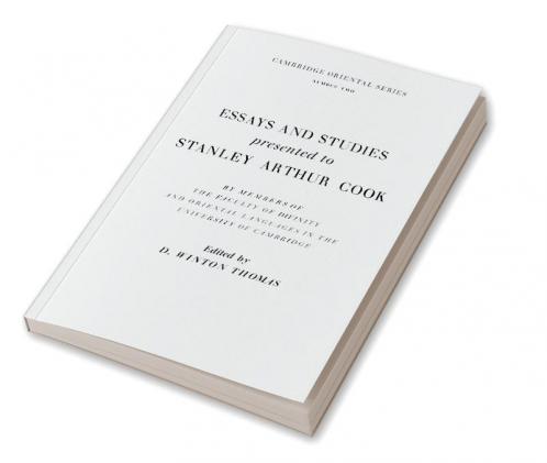 Essays and Studies Presented to Stanley Arthur Cook