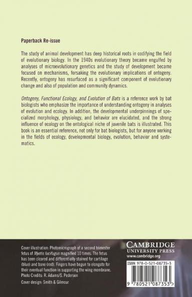 Ontogeny Functional Ecology and Evolution of Bats