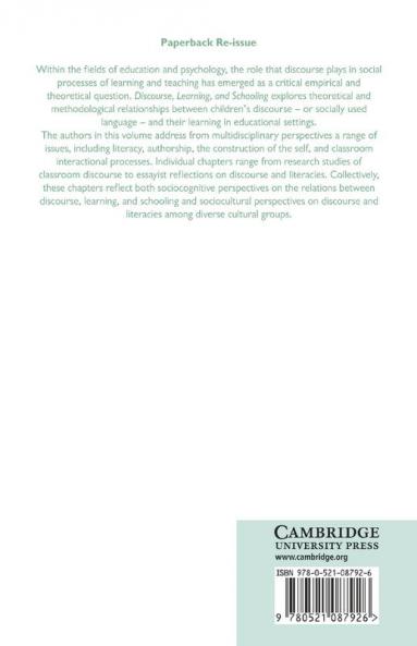 Discourse Learning and Schooling