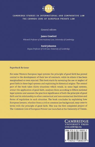 Good Faith in European Contract Law