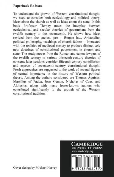 Religion Law and the Growth of Constitutional Thought 1150-1650