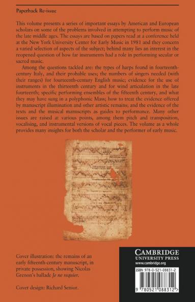 Studies in the Performance of Late Medieval Music