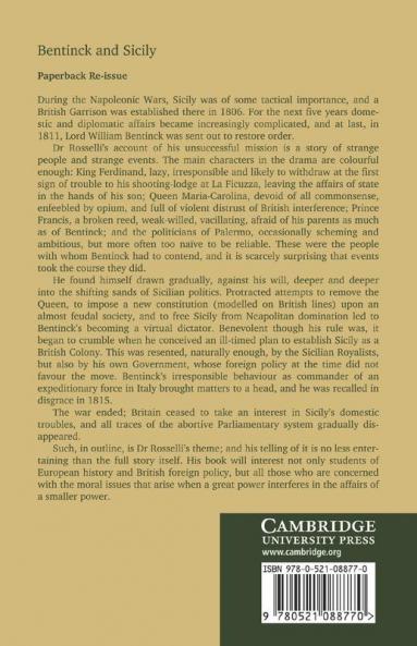 Lord William Bentinck and the British Occupation of Sicily 1811 1814