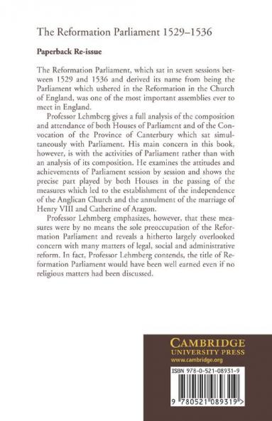 The Reformation Parliament 1529 1536
