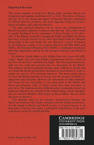 British Policy Towards Greece During the Second World War 1941 1944