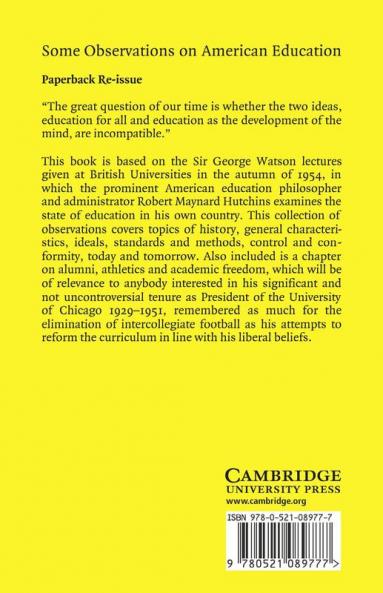 Some Observations on American Education