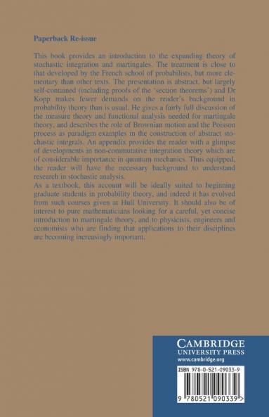 Martingales and Stochastic Integrals